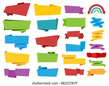Labels Banners Ribbon Vector Tag