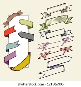 Labels, banners sketch