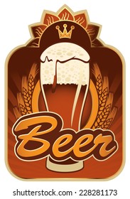 labels for the beer in the brown gold color