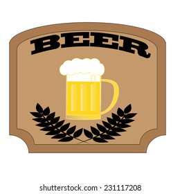 labels for the beer in the brown yellow color