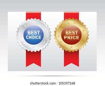 Labels - best choice, best price. Vector