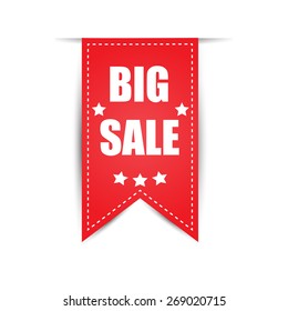 Labels big sale red vector illustration