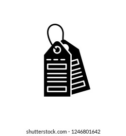 Labels black icon, vector sign on isolated background. Labels concept symbol, illustration 