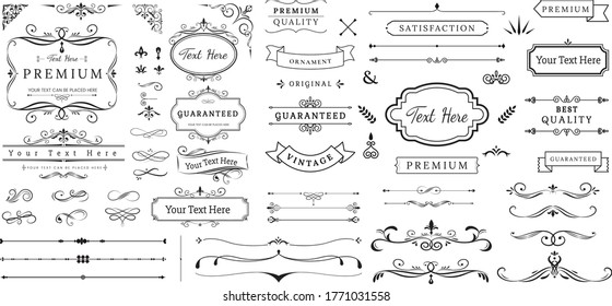 labels and border design collection vector