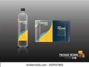 Labels & bottles for drinks, package design, mock up, Vector illustration