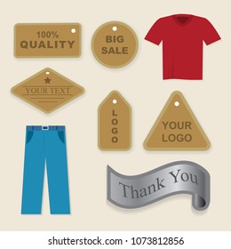 labels and clothing, vector design