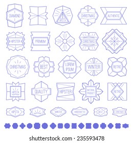 Labels and design elements in thin line style