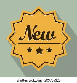 Labels design over green background, vector illustration