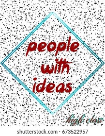 labels design.grunge effect lettering style name people with ideas