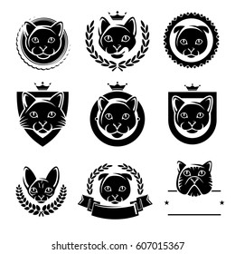 ?at labels and elements set. Vector