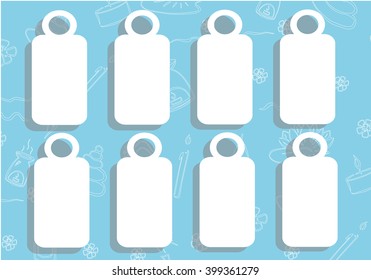 Labels empty templates vector illustration on blue background