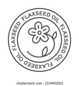 Labels For Flaxseed Oil, Sign, Icon, Vector.