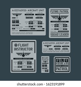 Labels of Flying patrol typography, tee shirt graphics, vectors, military 