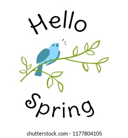 Labels with hand written phrases about spring