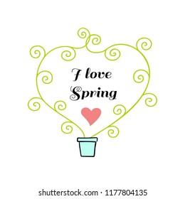 Labels with hand written phrases about spring