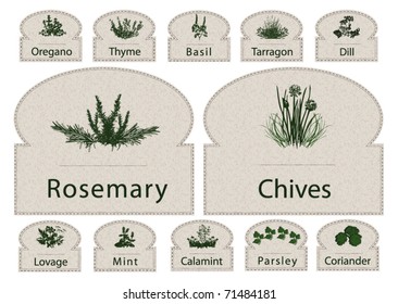 Labels Herbs paper