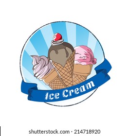 labels ice cream vector design