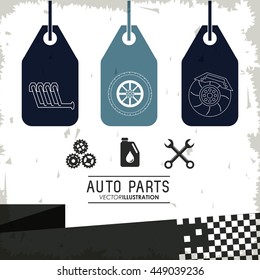 Labels icon set. Auto part design. Vector graphic