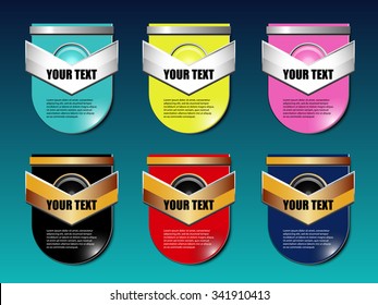 labels icons color, vector illustrations