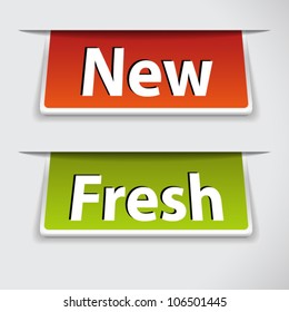 Labels inserting to slot with word new and fresh