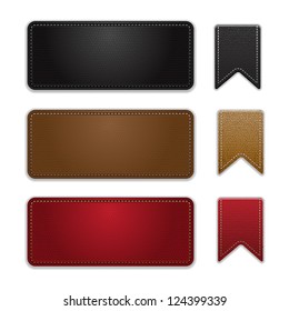 labels leather vector