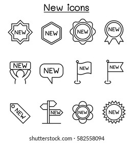 Labels New Icon in thin line style