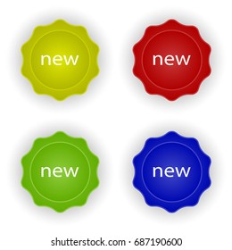 Labels new. Vector Illustration
