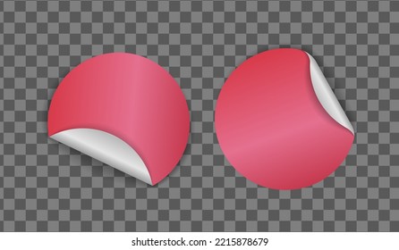 Labels for notebooks, for a notebook. Stickers. Realistic sticky notes isolated with real shadow on white background. Round paper reminders with shadows.