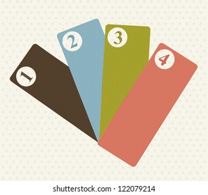 labels with numbers over beige background. vector illustration