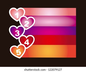 labels with numbers over black background. vector illustration