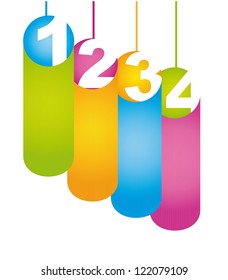 labels with numbers over white background. vector illustration