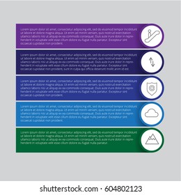 Labels with numbers and place for text. Vector illustration.