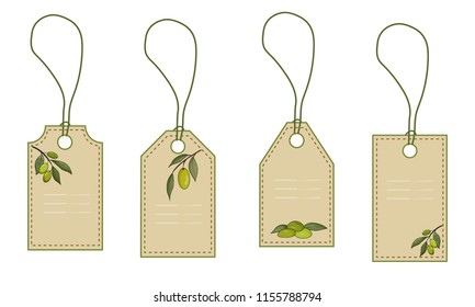 Labels with olive and branches   