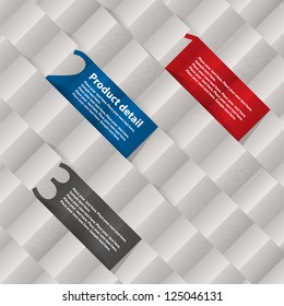 Labels on Abstract 3d paper