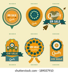 labels on sale quality vector set