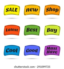 labels on white background