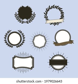 labels ornament laurel wreath set