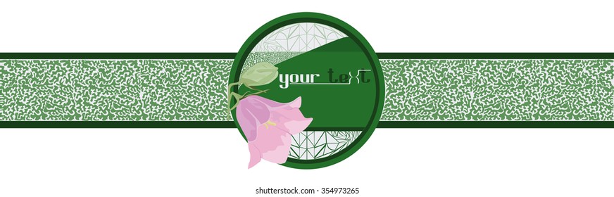 labels with a painted image of bells flower