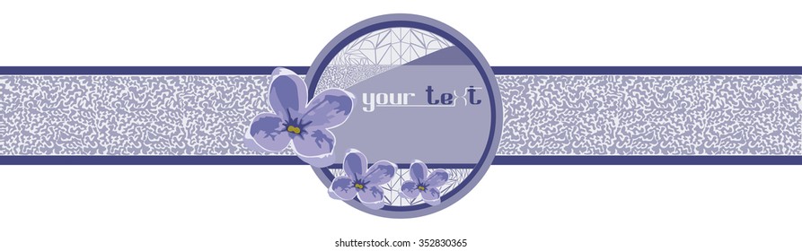 labels with a painted image of syringa flowers