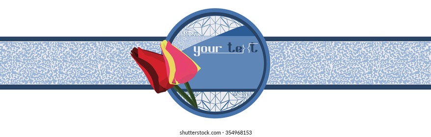 labels with a painted image of tulip flowers