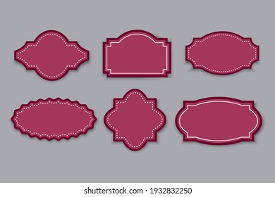 Labels for paper design. Cover book. Ornamental cover. Vector vintage product label template. Stock image. EPS 10.