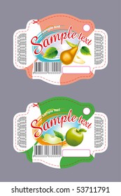 Labels with pear and apple