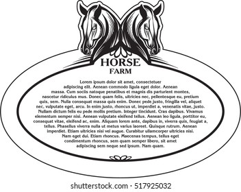 Labels with pictures of horses for farm products.