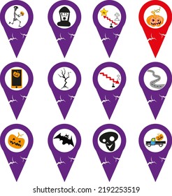 Labels with pictures in the style of halloween. Vector illustration