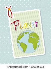 labels with planet over blue background. vector illustration