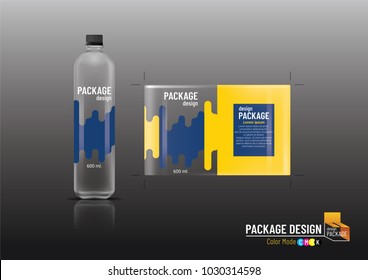 Labels & Plastic bottles, package design, mock up-Vector illustration