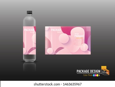 Labels & Plastic bottles, package design Background, mock up, Vector illustration