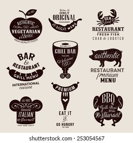 Labels for restaurant and cafe 
