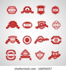 Labels In Retro Style Isolated On Gray Background. Vector Illustration, Graphic Design Editable For Design