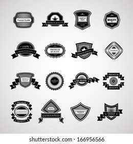 Labels In Retro Style Isolated On Gray Background. Vector Illustration, Graphic Design Editable For Design